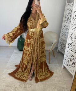 Alternative view of caftan rose marron