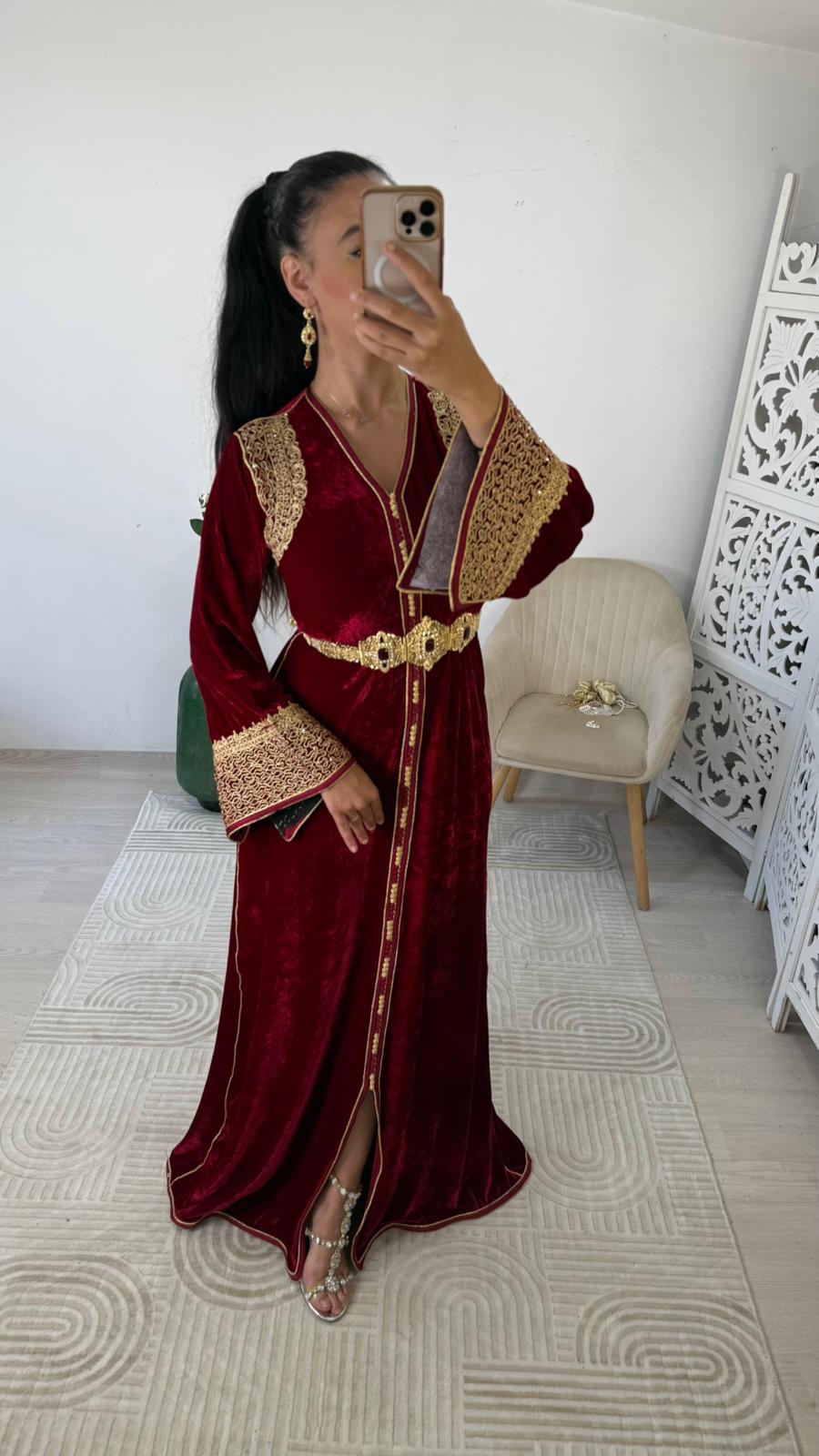 caftan rouge fonce – Image 2