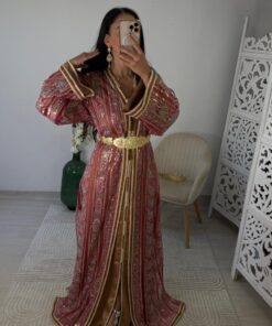 Alternative view of caftan rose fonce