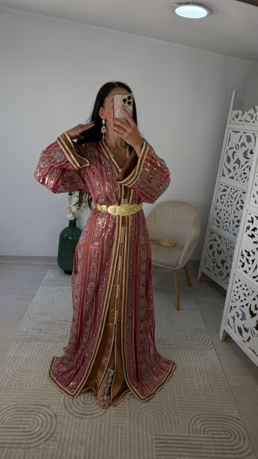 caftan rose fonce – Image 2